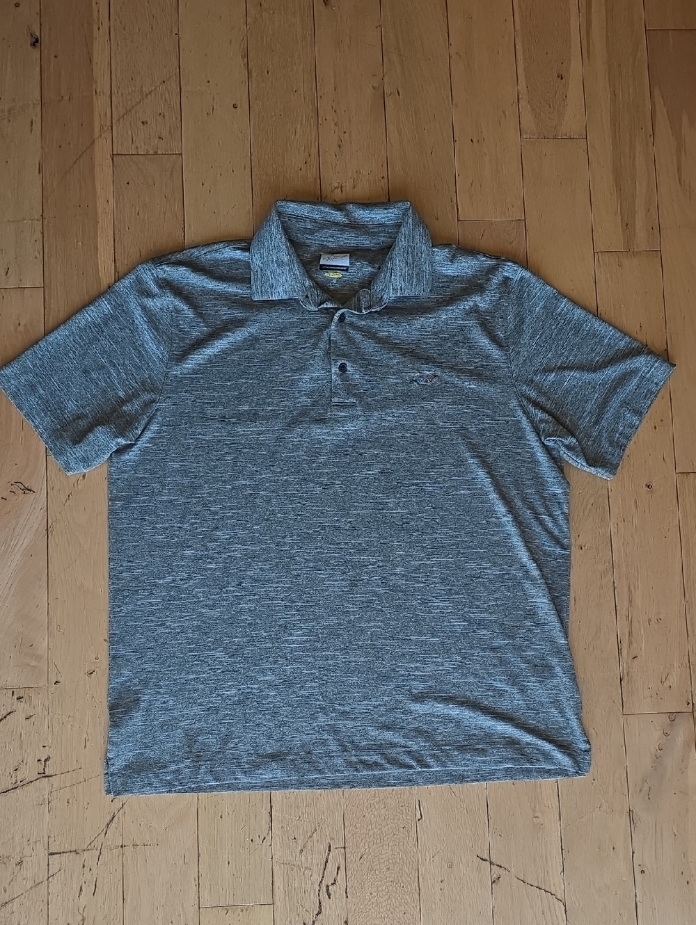 Greg Norman Polo Shirt Mens Large Heathered Gray Short Sleeve PlayDry Golf